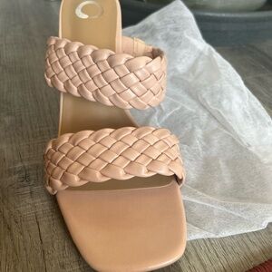 Journee Collection Braided Blush Sandals
